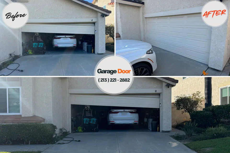 Before and after: garage door repair Clarks Green, PA